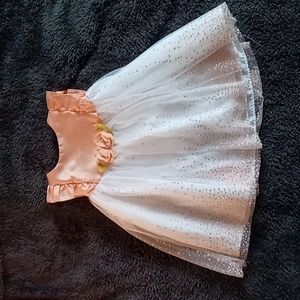 🌿Mia & Mimi peach & white formal baby dress